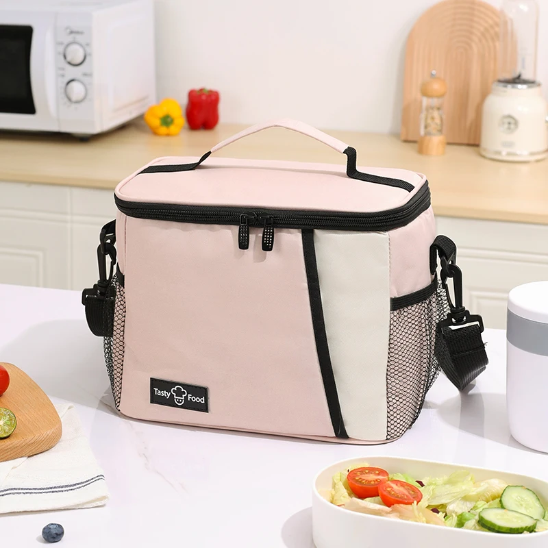 Bolsa de almuerzo portátil, caja térmica para alimentos, duradera, impermeable, refrigerador de oficina, lonchera con correa para el hombro, bolsa de Picnic para parejas, Unisex