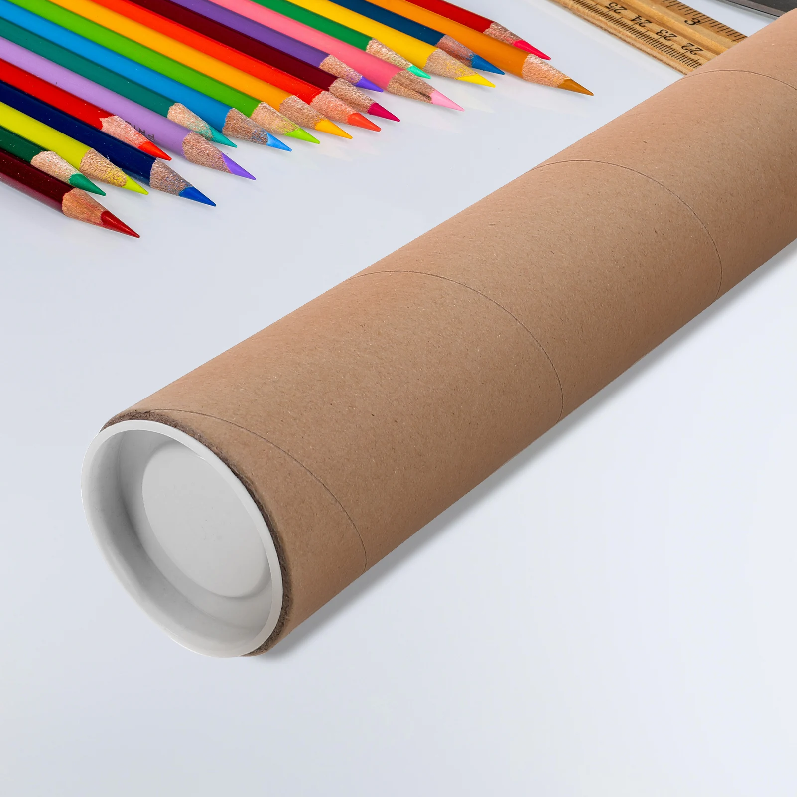 

Craft Cardboard Tubes 3mm Thick 6.5cm Inner Diameter Blank Cylinder Poster Storage DIY Art Projects Refillable Paper Tube Long