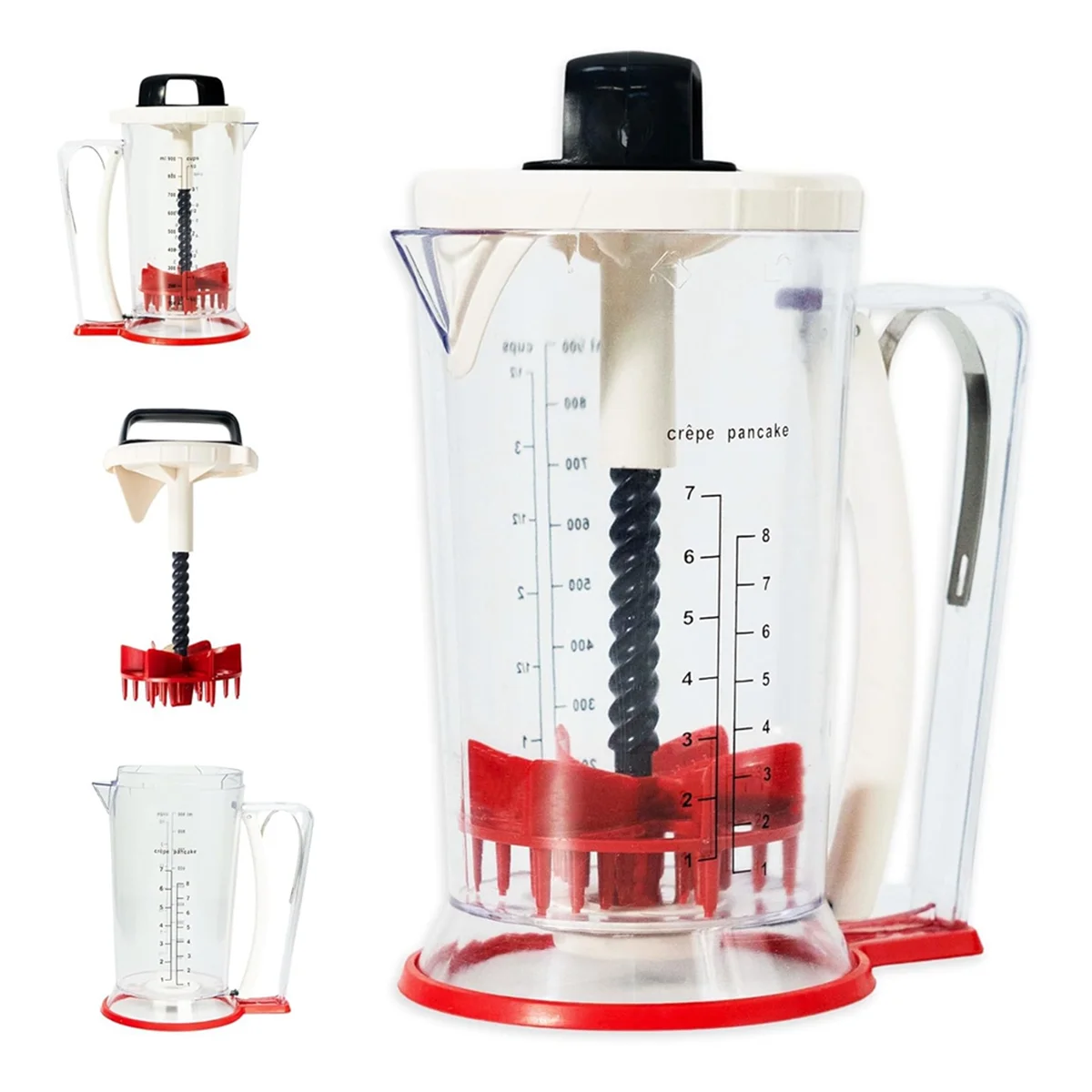 Batter Mixer and Dispenser -Pancake Batter Dispenser - Pancake Dispenser - Batter Dispenser with Squeeze Handle - 900Ml