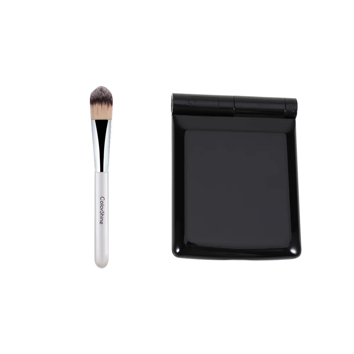 LED-beleuchteter Schminkspiegel, 8 LEDs, tragbar, kompakt, zusammenklappbar, Schwarz, 330-Grad-Drehung, multifunktionales Make-up-Werkzeug