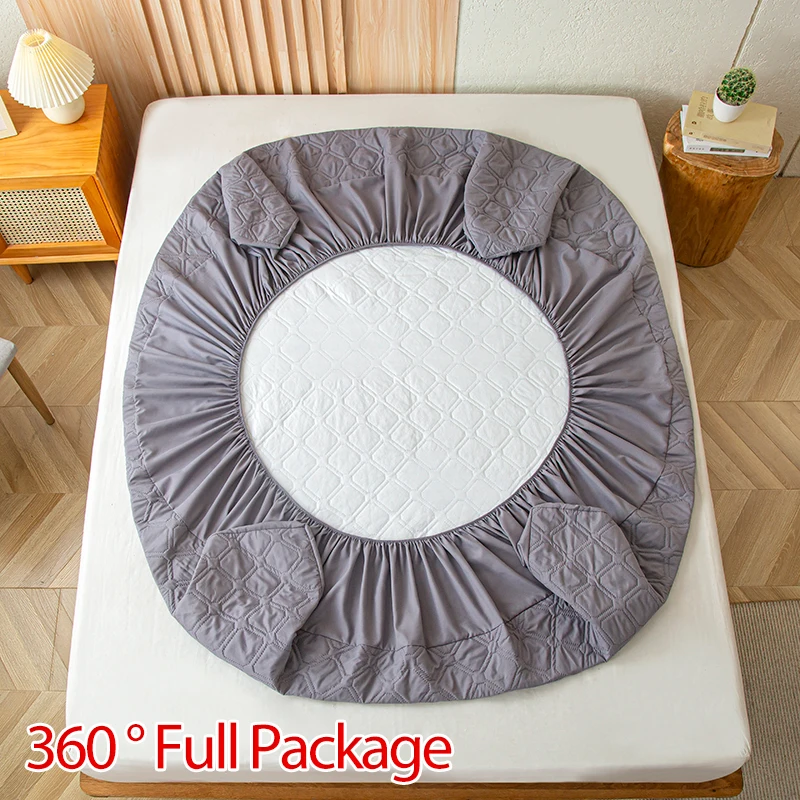 Waterproof Mattress Bed Protector with Elastic Band Mattress Cover Fitted Soft Breathable King Fitted Sheet 90/140/160/180x200cm