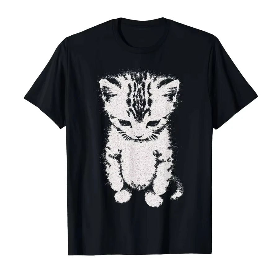 2026El Gato Sad Kitten Funny Meme Sad Crying Munchkin Cat Trendy T-shirt for Men Women Cotton T Shirts Short Sleeve Tops