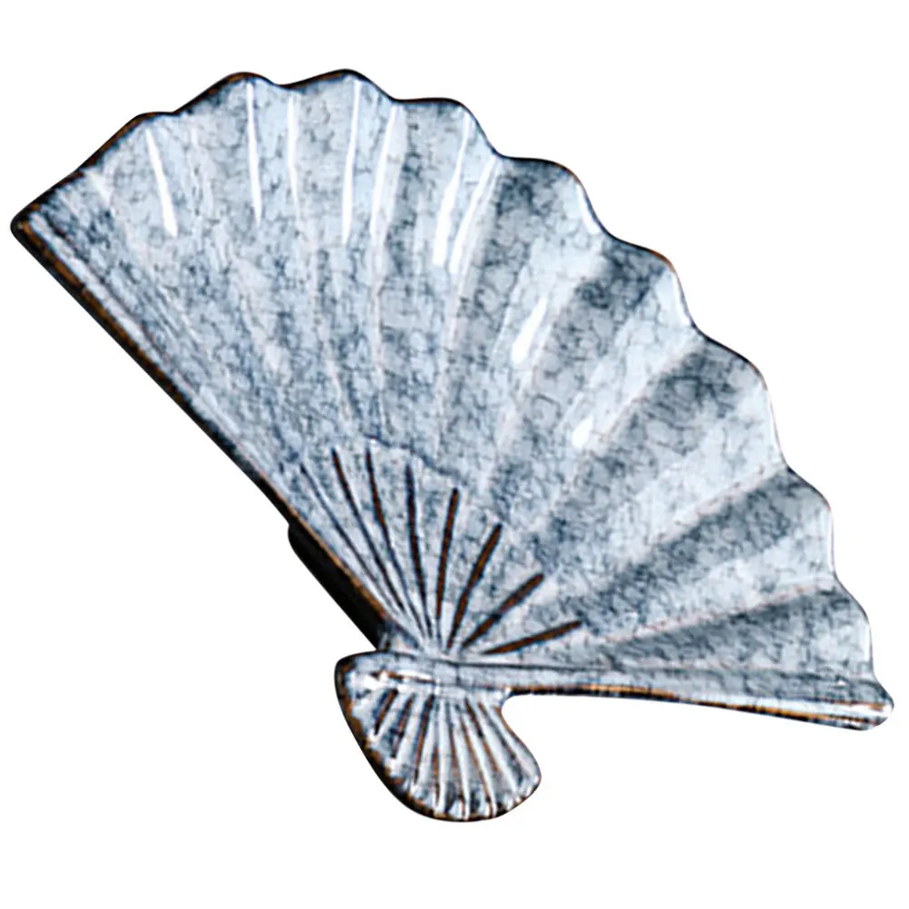 

Smooth Surface Sushi Plate Fan Shaped Ceramic Tray Easy to Clean Perfect for Sushi Delicacies Fan Shaped Plate