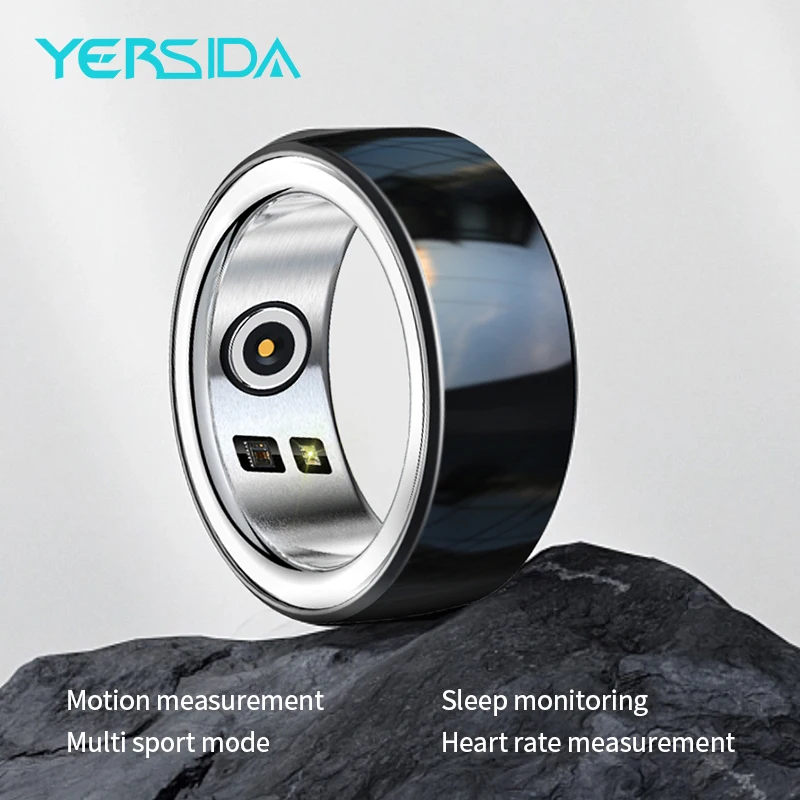 YERSIDA-anillo inteligente R08M para la salud, Nano anillos de cerámica de acero inoxidable, Monitor de ritmo cardíaco, oxígeno en sangre, sueño,