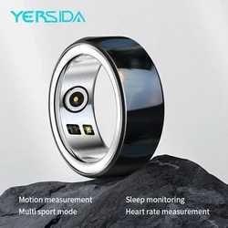 YERSIDA-Nano Saúde Cerâmica Inteligente Anel, Anéis De Aço Inoxidável, Freqüência Cardíaca, Oxigênio No Sangue, Sono, Monitor de Emoção, À Prova D' Água Do Esporte Anel, R08M