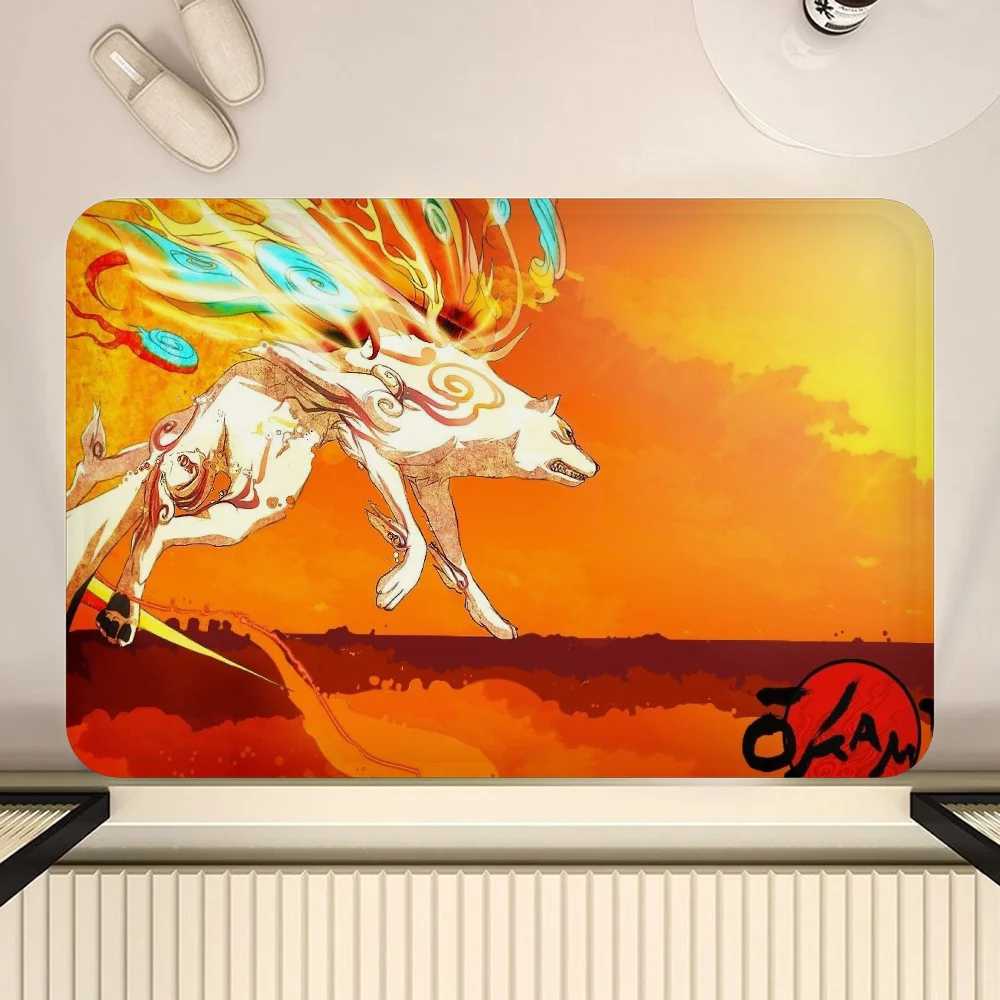 Video Game Okami Japanese Culture Bath Mat Kids Room Bedroom Decoration Balcony Anti-Slip Doormat Living Room Alfombra