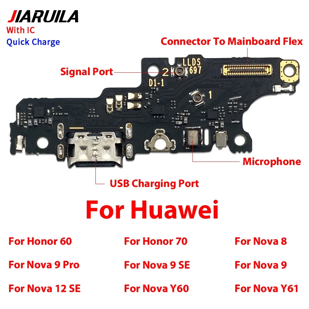 

USB-разъем для зарядки, гибкий кабель-док для Huawei Honor 60, 70, Nova 8, 9, 9 SE, 12 SE, Y60, Y61, Y71, Y72, Y70 Plus