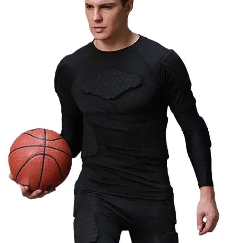 Football Undershirt Chest Rib Guards Padded Shirt Padded Hockey Shirt For Baseball Youth Padded Football Shirt Protective Shirt