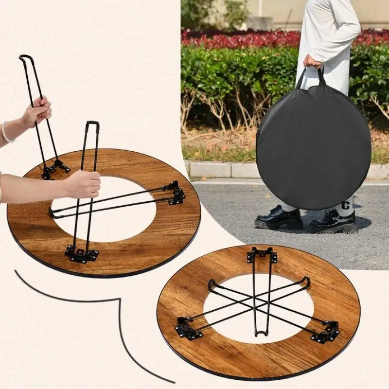 

Outdoor Barbecue Round Table Camping Wood Stove BBQ Grill Folding Charcoal Barbecue Grill stand Protable Fire stove Picnic Table