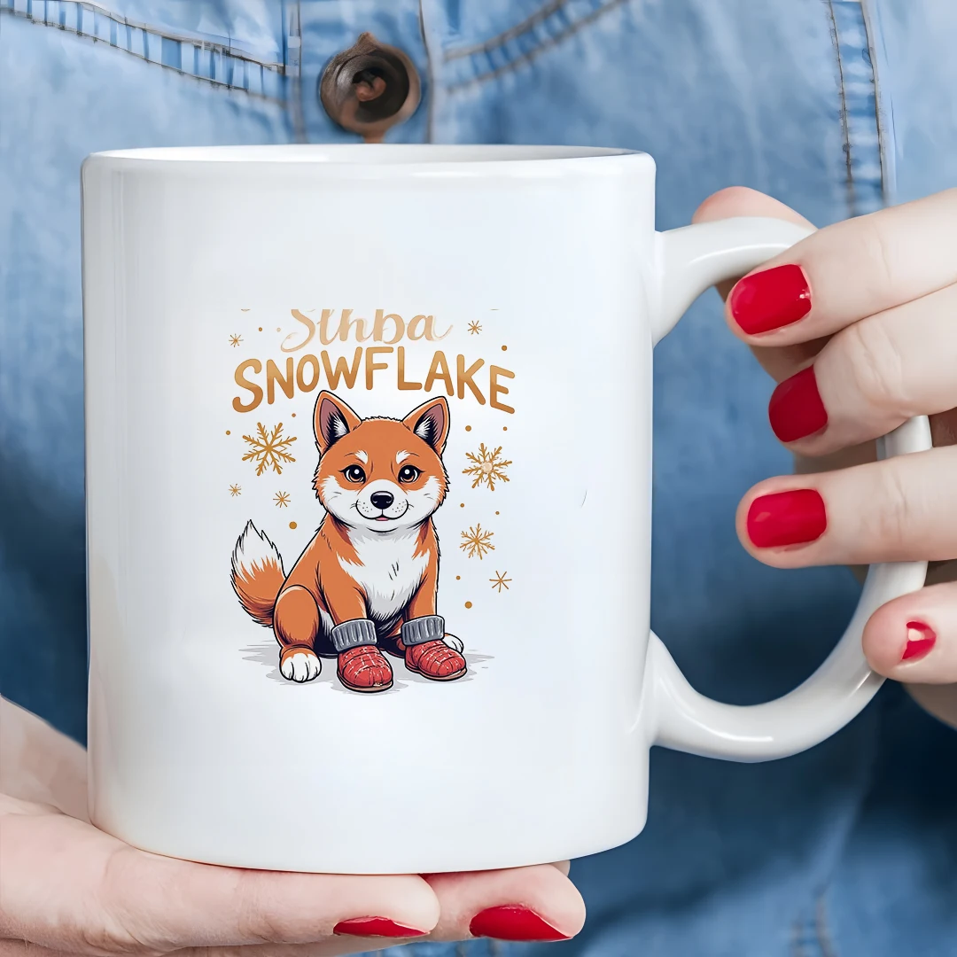 

11oz cartoon puppy Christmas mug kids cold & hot beverage cup family office holiday gift