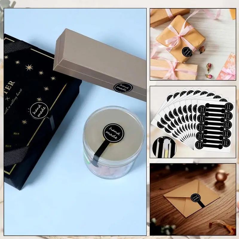 10 Sheets Cake Packaging Sealing Label Package Box Decoration DIY Tamper-Proof Stickers Long Style Self-adhesive Sticker