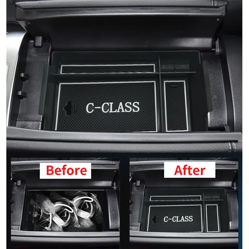 New-For Mercedes-Benz C-Class W206 C260 2022 Console Central Armrest Storage Box Multi-Function Boxes