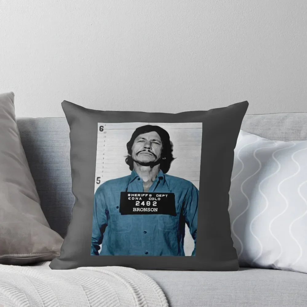 Bronson mug shot art Throw Pillow Cushion Cover christmas cushions covers Pillow Covers Decorative Plaid Sofa pillow