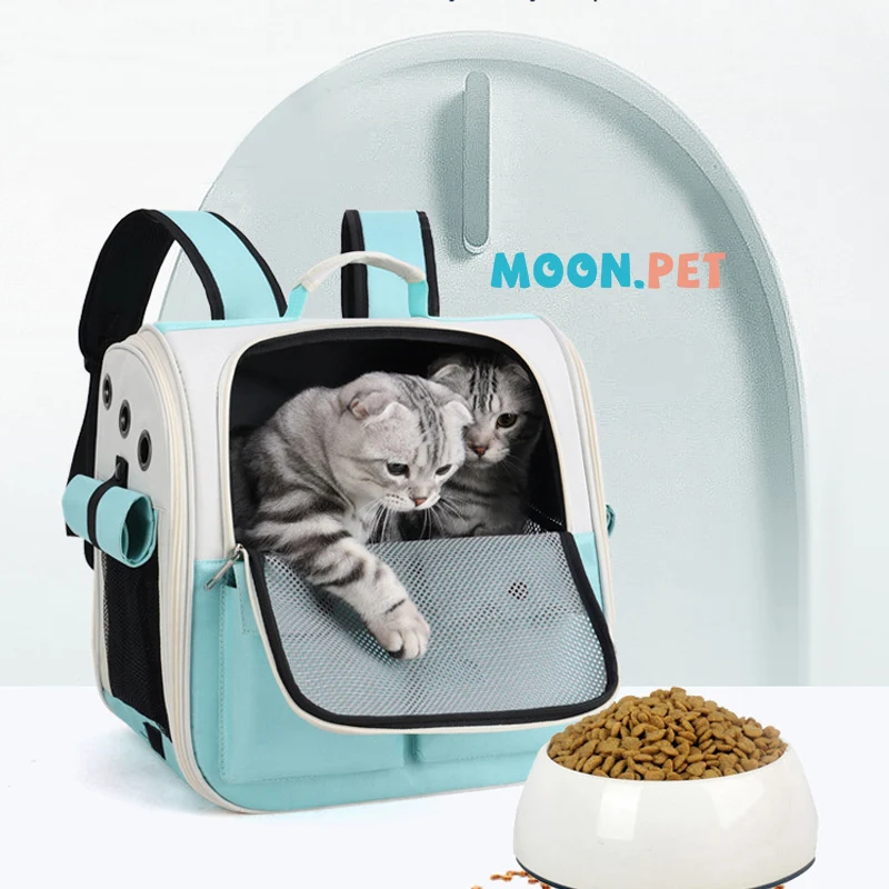 Ventilation Large Capacity Cat Carrier Backpack Adjustable Strap Pet Carrying Bag Foldable Cat Backpack for Outdoor Travel Pet