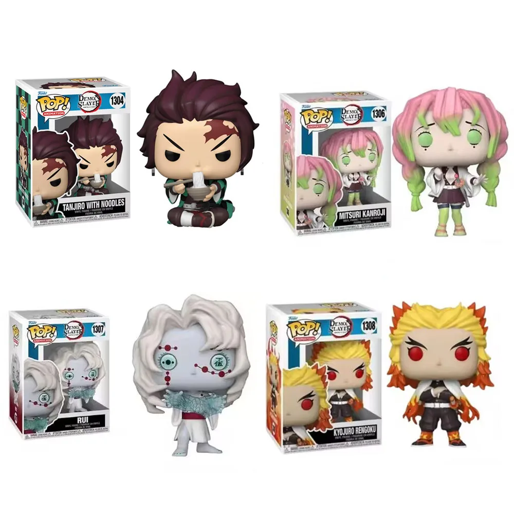 Funko Pop Animation One Piece Tanjiro with Noddles 1304 Misuri Kanroji 1306 Rui 1307 Vinyl Action Figure Toys Kids Gifts