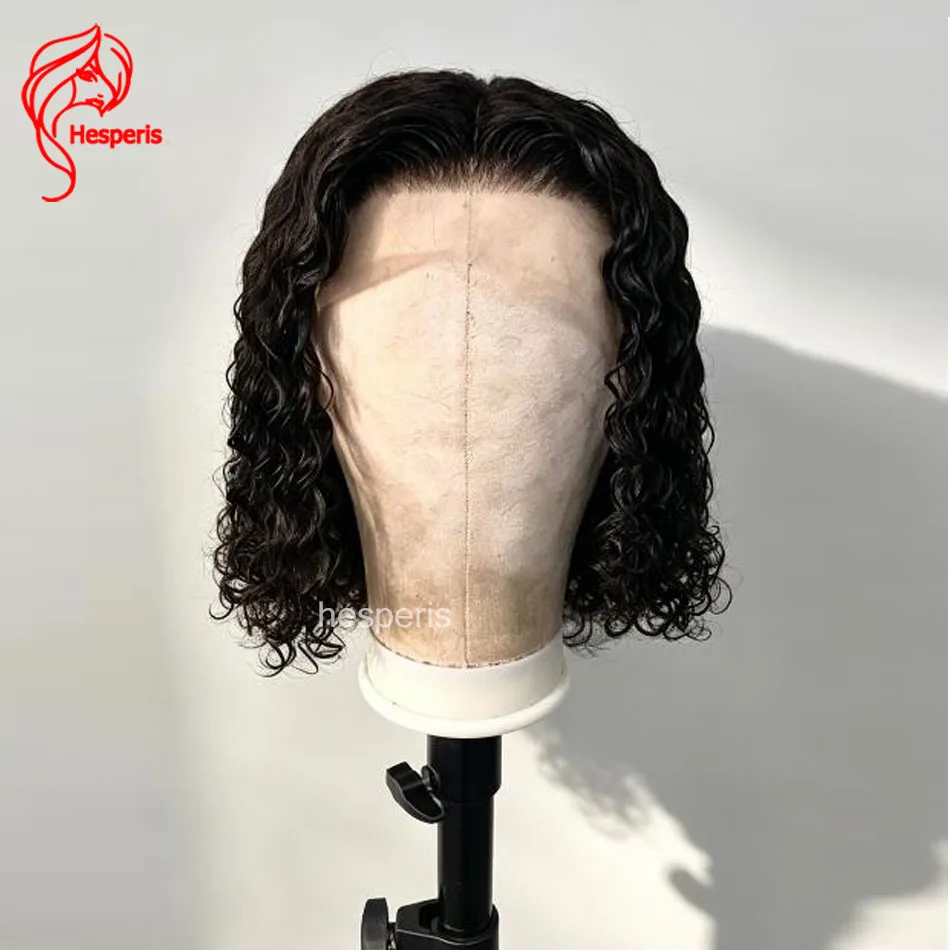 Hesperis Natural Deep Wave Human Hair Lace Front Wig Medium Length Curly Wig For Men Natural Looking Daily Wear Male Wigs