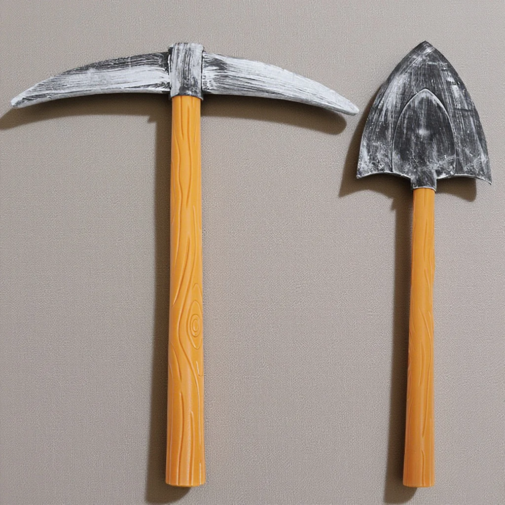 2Pcs Pickaxe Spade Prop Funny Ornamental Craft for Party Favor Supplies Performance Stage Decoration Photography Accessories