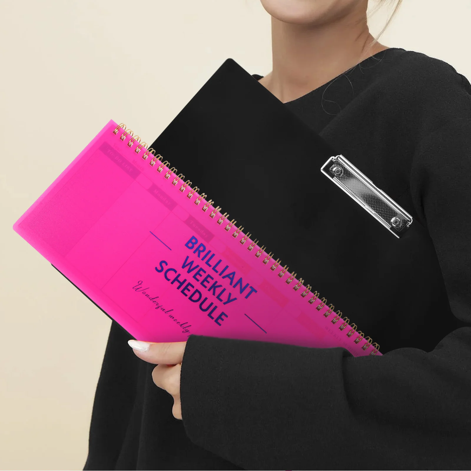 Bloco de planejamento semanal rosa planejador inglês rasgar para fazer lista bloco de notas semanal agenda calendário folhas escritório em casa escola