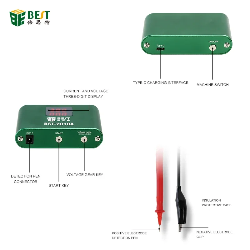 Imagem -04 - Curto Assassino Pcb Placa-mãe Curto-circuito Queima Detector de Curto-circuito Caixa de Ferramentas de Reparo para Telefone Móvel Portátil Bst2010a 10a