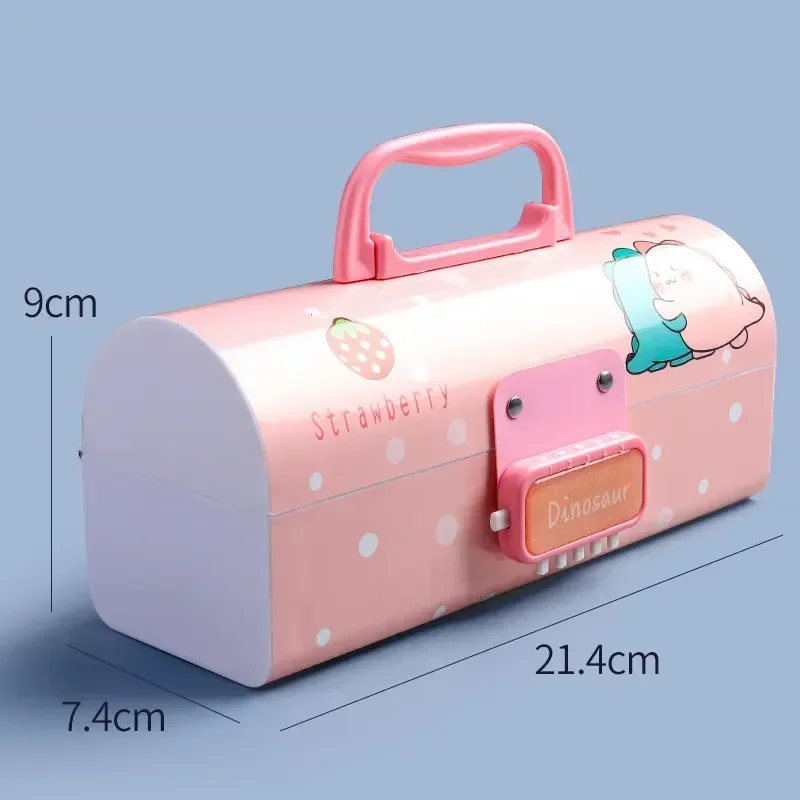Multifunction Portable Pencil Case With Password Lock, Large Capacity School Stationery