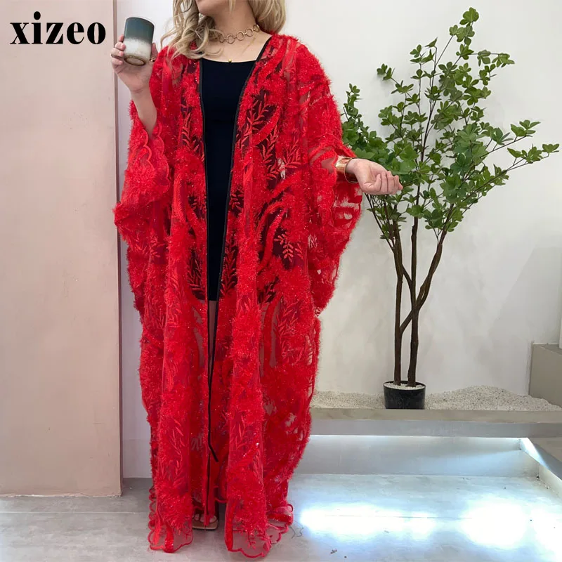 XIZEO-cárdigan de manga larga para mujer, caftán de estilo africano, a la moda, ideal para regalo de boda y fiesta, Otoño e Invierno