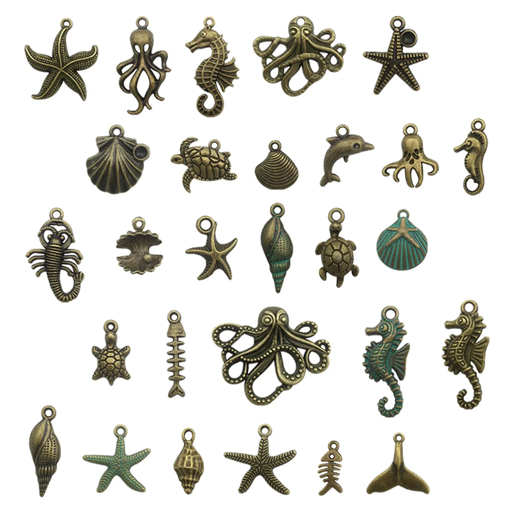 

56Pcs Ocean Creature Jewelry Charms Vintage DIY Hanging Charms for Necklace Bracelet Earrings Making Unique Jewelry Accessories