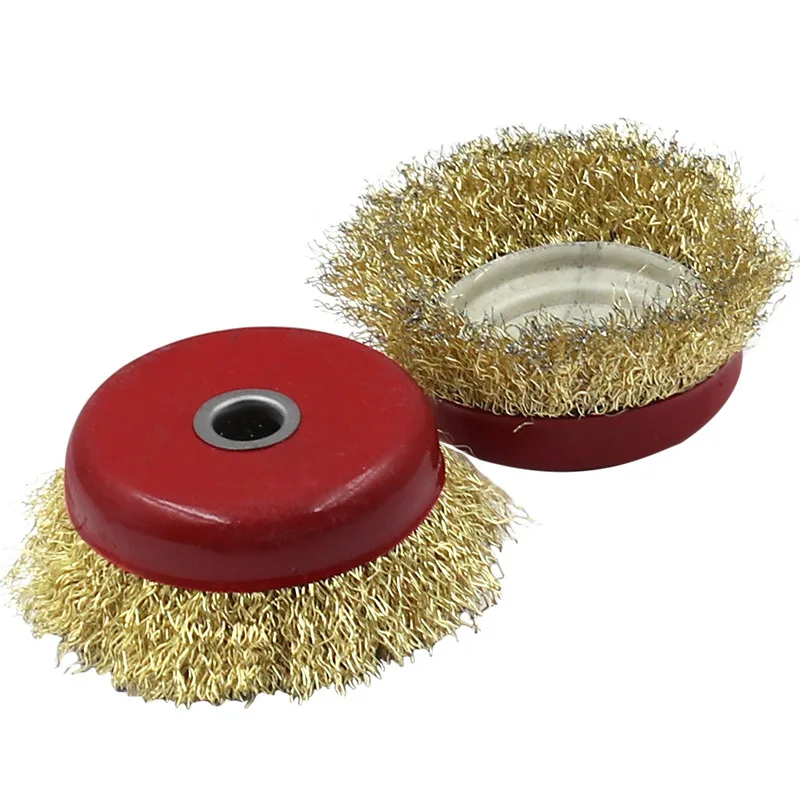 Angle Grinder Steel Wire Brush Grinding Derusting Polishing Cleaning Steel Wire Wheel Copper Plated Steel Wire Brush 100 125