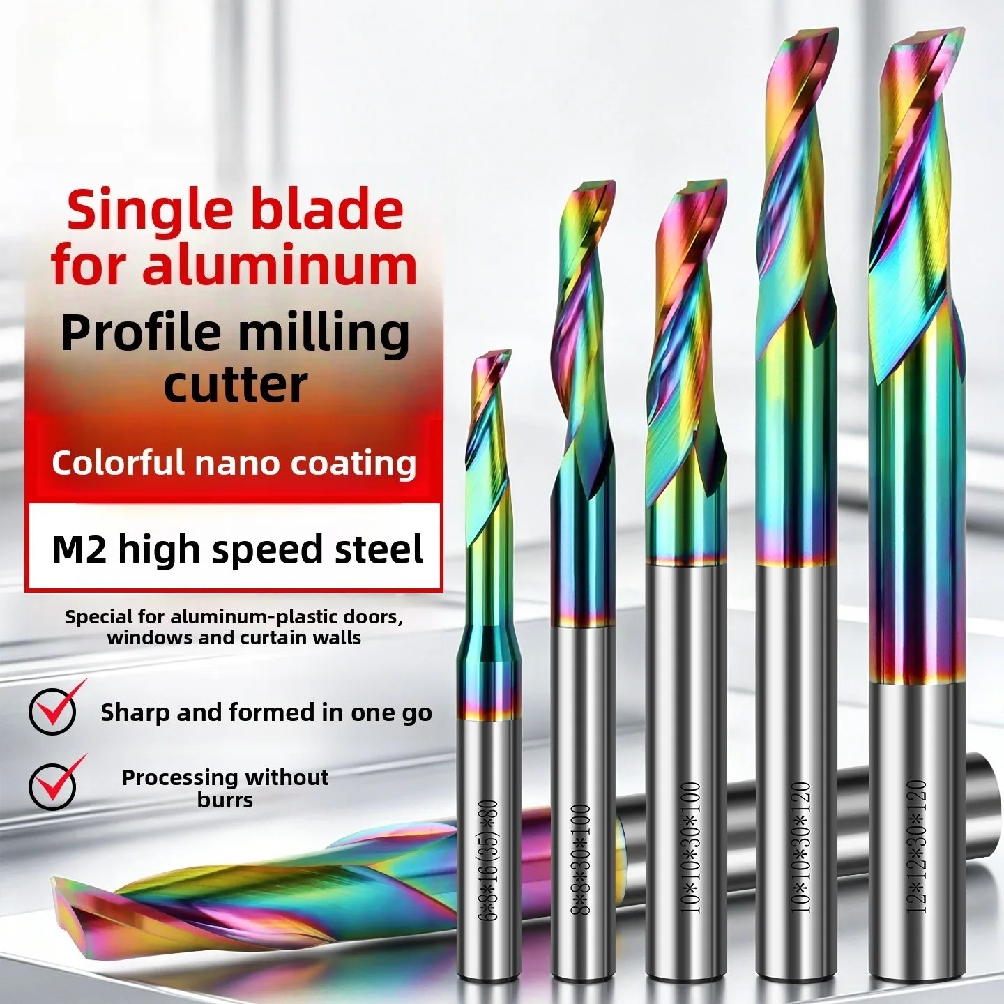 Colorful Coating Single Blade Aluminum Alloy Door and Window Frame Curtain Wall Special Drilling, Cutting and Slotting Knife