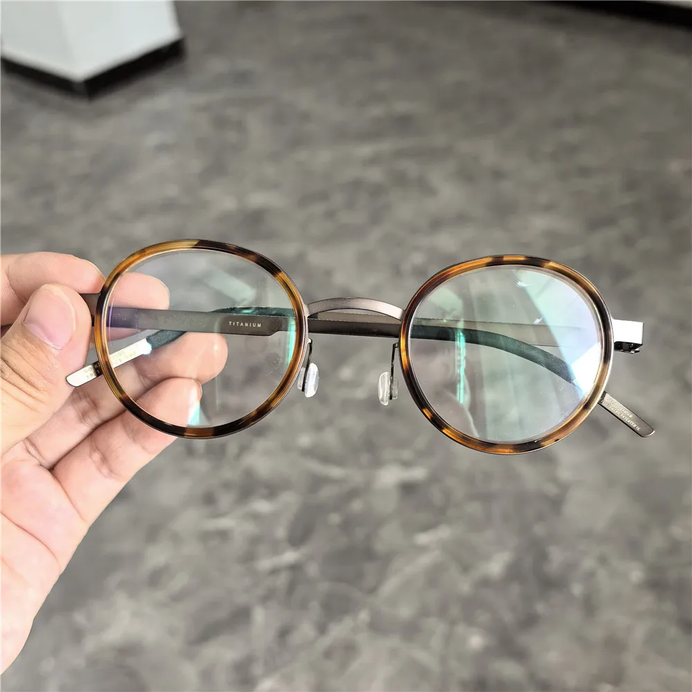 

Denmark Brand Round Glasses Frame Ultralight Men Women Retro Tortoise Eyeglasses Spectacles Frames Eyewear with Rubber Ring 1011