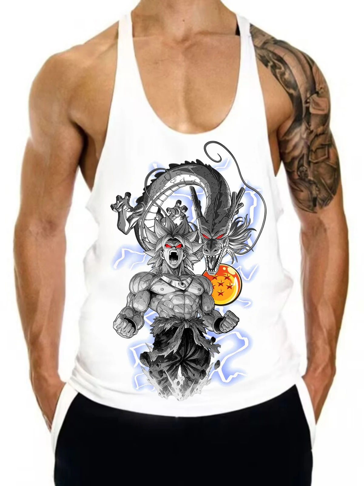 Neues Goku Herren-Tanktop, 100 % Baumwolle, Weste, japanischer Anime, Dragon Ball, schnell trocknend, ärmellos, Unterhemden, Fitness, Muskelaufbau-Top