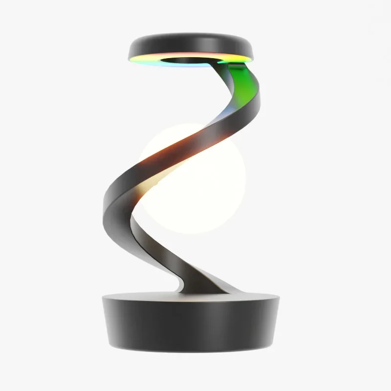 Indoor Rotating Levitation RGB Atmosphere Lamp Multifunctional Wireless Fast Charging Night Light Bedside Desk Lighting Decor