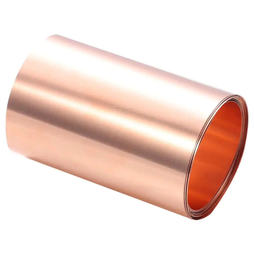 Double Sided Copper Sheet Roll Practical 100 x 1000mm Ultra-thin Red Copper Strip Metal Foil Plate Avoid Voltage and Current