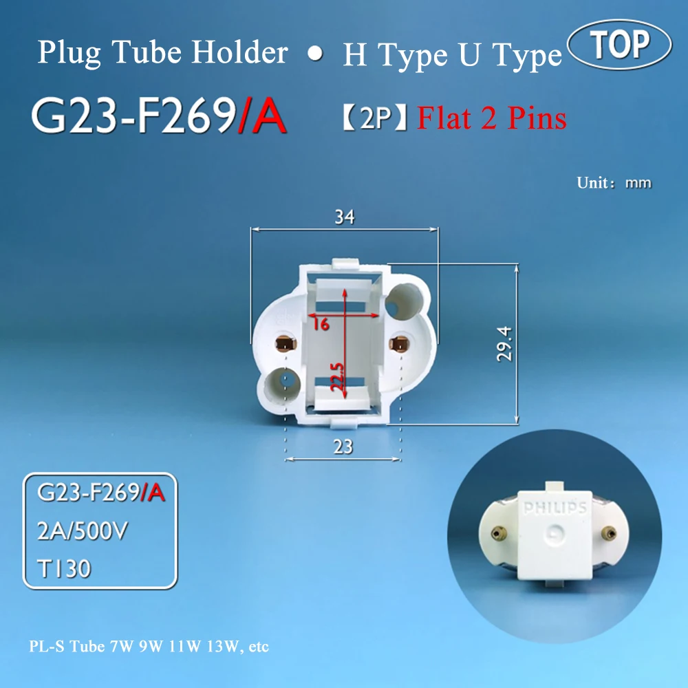 G23 Energy Saving Tube Lamp Holder 2 Pin H Type U Type Lamp Stand Light Socket for Table Lamp Base LED PLS Plug Tube Metal Clamp