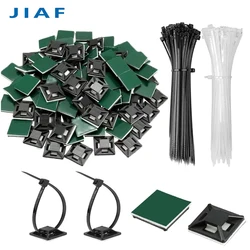 30/50PCS 20X20 Cable Tie Bases Mount Black White Self Adhesive Glue Seat Clamp Car Fixing Wall Holder Suction Positioning Sucker