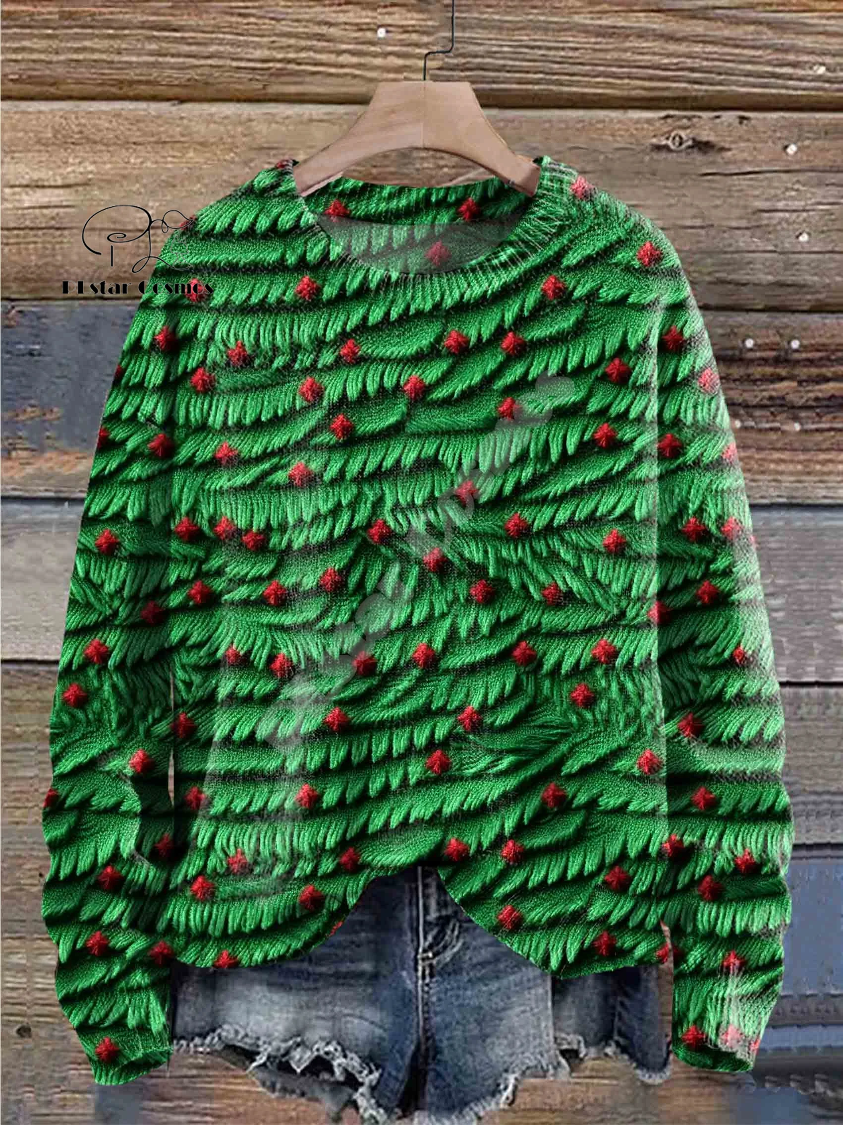 Christmas Santa Claus Cat Dog Graffiti Vintage Retro Winter Ugly Sweater 3DPrint Harajuku Pullover Casual Funny Long Sleeves V18
