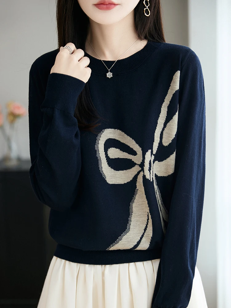 

Faionable Knitted Knot Base irt Women's Spring Autumn Large Size Winter Sweater Soft Medium Gauge Commute Sle