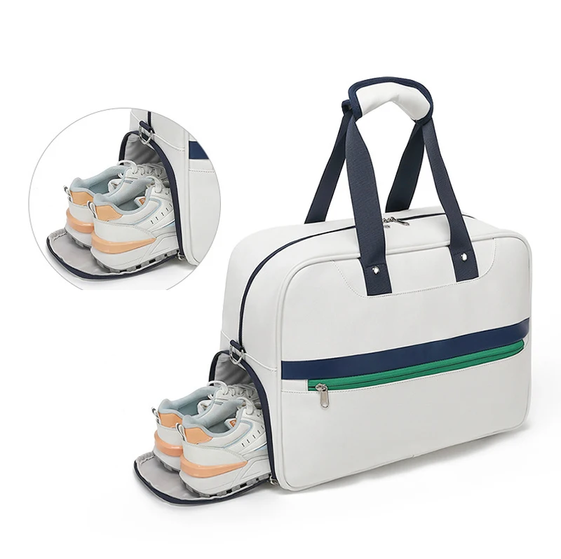 Portable White Tennis Shoulder Bags RH2 Tennis Racquet Handbag Squash Padel Pickleball Sports Storage Bag Shoes Compartment Bags