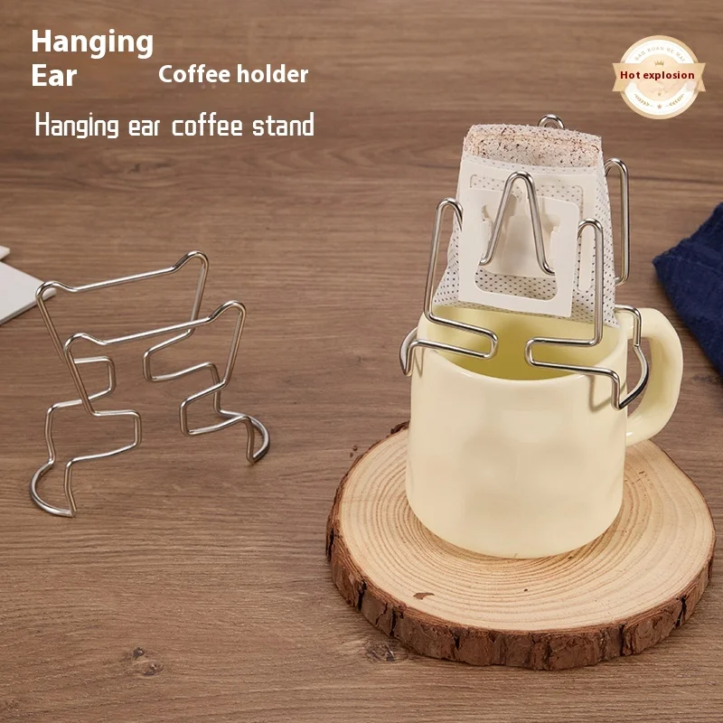 304 aço inoxidável pendurado orelha gotejador de café suporte portátil despeje sobre filtro titular reutilizável acessório de fabricação de cerveja para escritório em casa