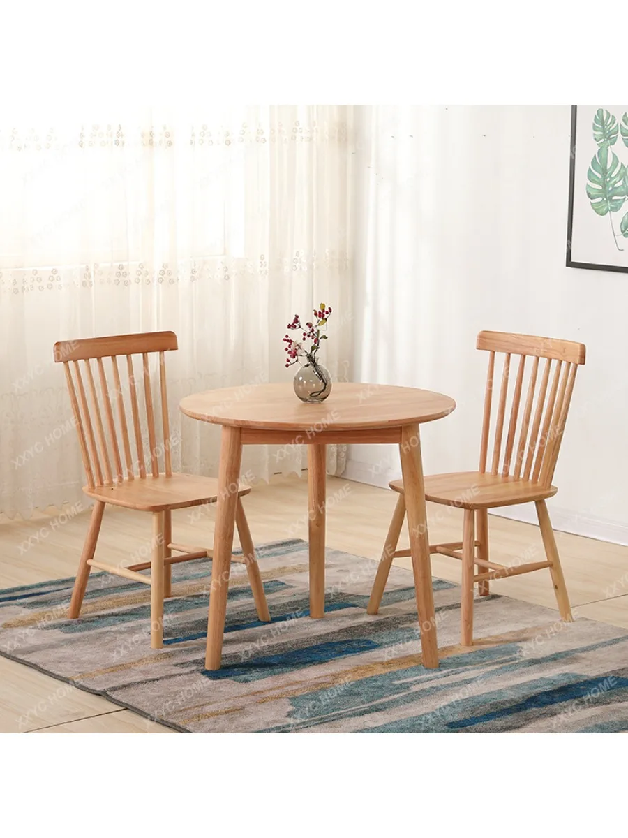 Home Coffee Shop Iron round Square Table Hotel Restaurant Small Apartment Solid Wood Table