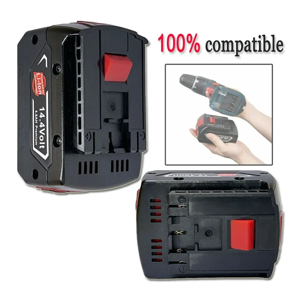 Bateria recarregável Li-ion para Bosch, substituição da ferramenta elétrica, compatível BAT607G, BAT614, BAT614G, 14.4V, 4800mAh