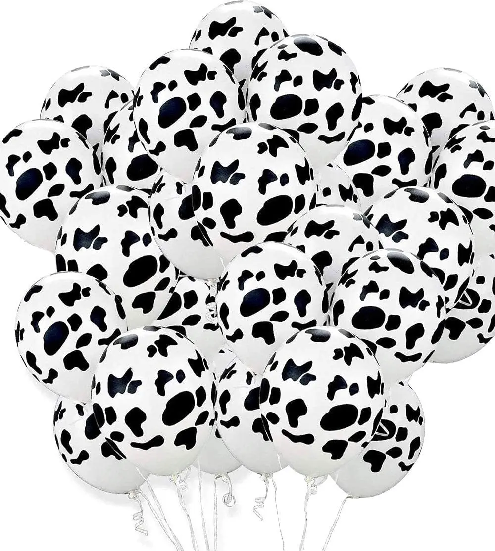 20pcs 12inch cow pattern latex balloon with cow theme for children's birthday party decoration and photography props