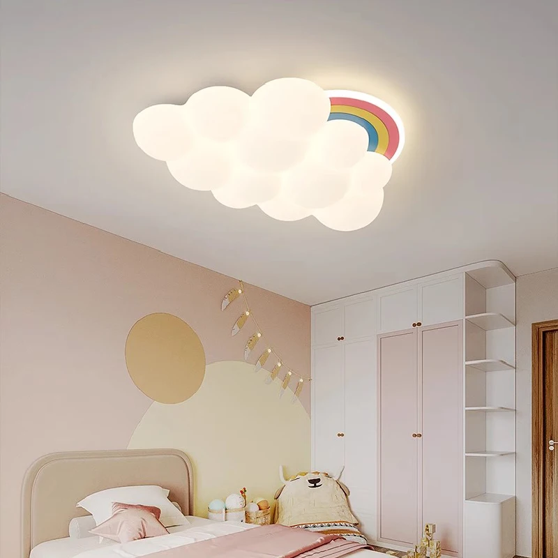 Modern Rainbow Cloud Ceiling Lights LED Boys Girls Bedroom Decor Light Warm Romantic Nursery Children\'s Room Ceiling Lamps