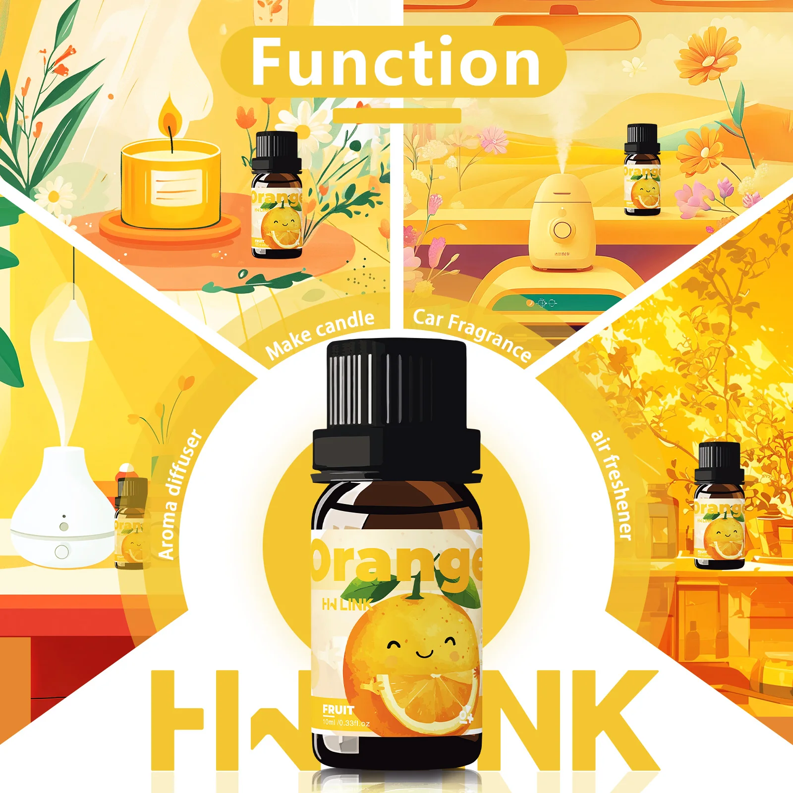10ml Orange Fragrance Oils For Humidifier Diffusers Home Yoga Diy Candle Long-Lasting Fragrance