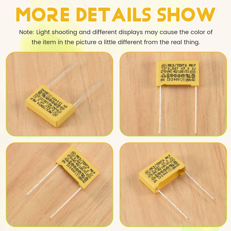 ABGN 10 ชิ้น 250 โวลต์ 47Nf 0.047 ยูเอฟ 10% ตัวเก็บประจุความปลอดภัยฟิล์มโพลีโพรพีลีน