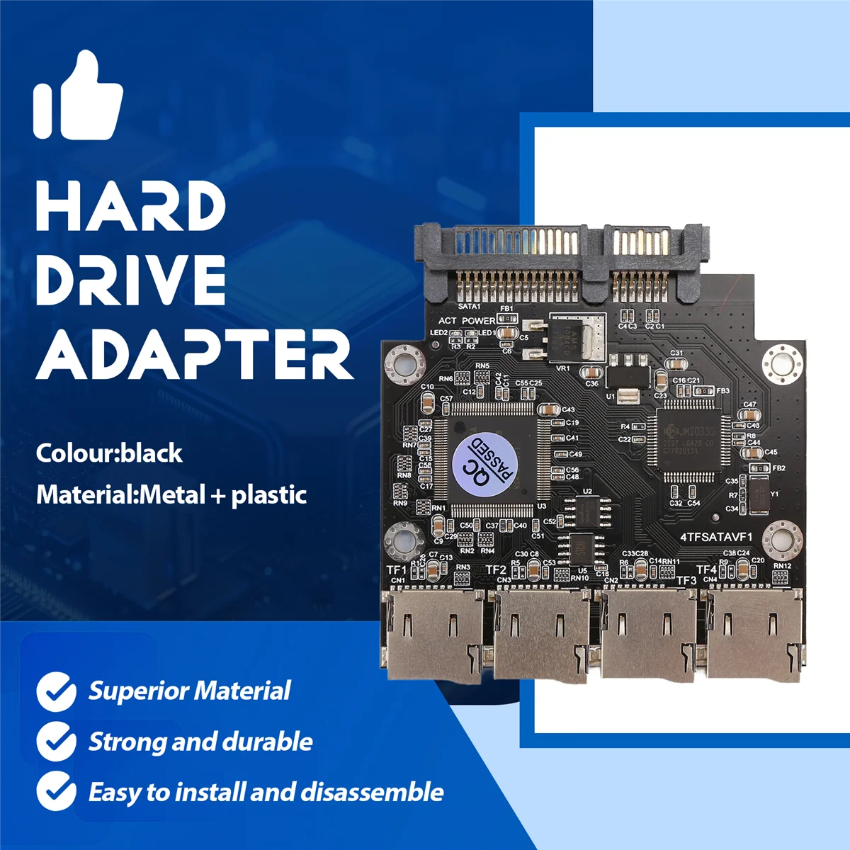 Fashion 2.5 Inch 4 TF to SATA Adapter Card, Self-Made SSD Solid State Drive, For Micro-SD to SATA Group RAID Card