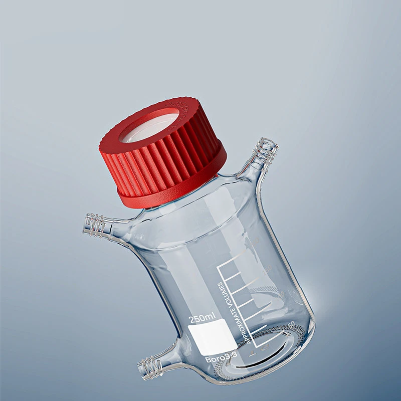 2 pieces MFC microbial reactor 250ml high borosilicate glass multi-interface microbial fuel cell box feeding sampling bottle