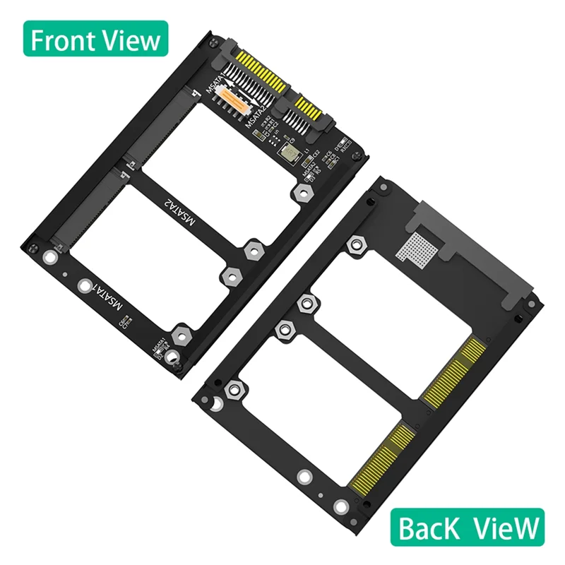 Efficace double SSD Msata vers SATA III de 2,5 pouces avec support de cadre-étendre le SSD MSATA comme disque SATA de 7 mm 2,5 pouces installation facile T