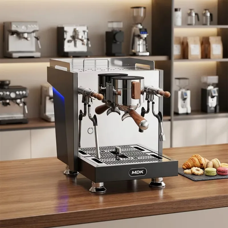 Commercial Dual Boiler Espresso Machine Rotary Pump Stainless Steel Copper Group Head Water Tank Hotel Car Bar Equipment 12 Bars