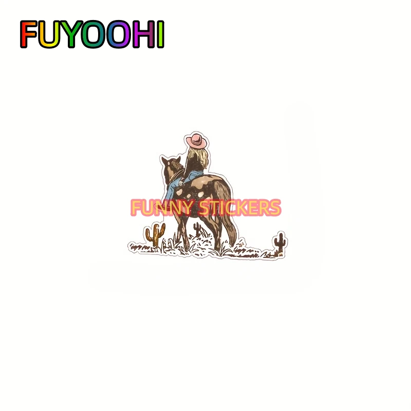 FUYOOHI Riding Girls Car Sticker Decal Vehicle Keep Distance Bumper Sticker Cover Car Scratch Fun Stickers For Men Women