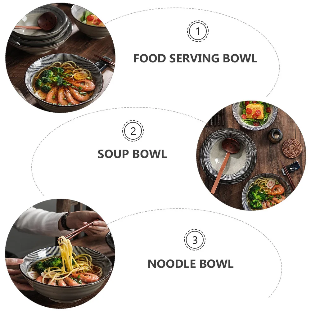 

Japanese Food Bowl Ramen Container Noodle Household Soup Family Gathering Tableware